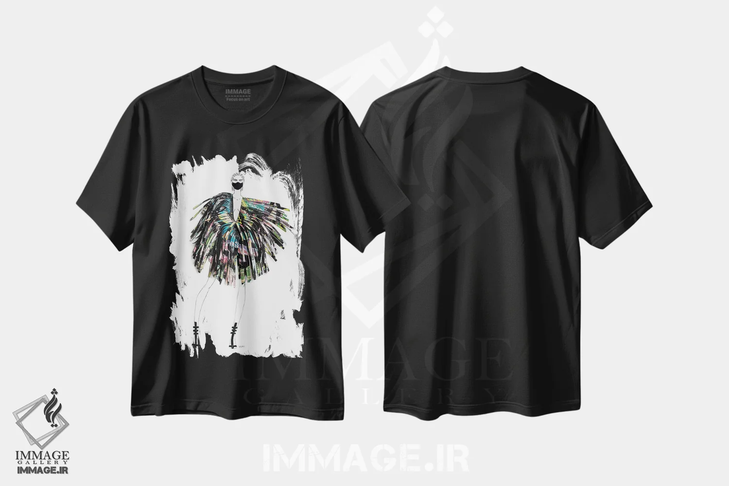 تیشرت مشکی طرح دار او می تواند رهبری کند، هنر آمریکایی آفریقایی تبار اثر کِلی لوتهال | فروشگاه ایماژ