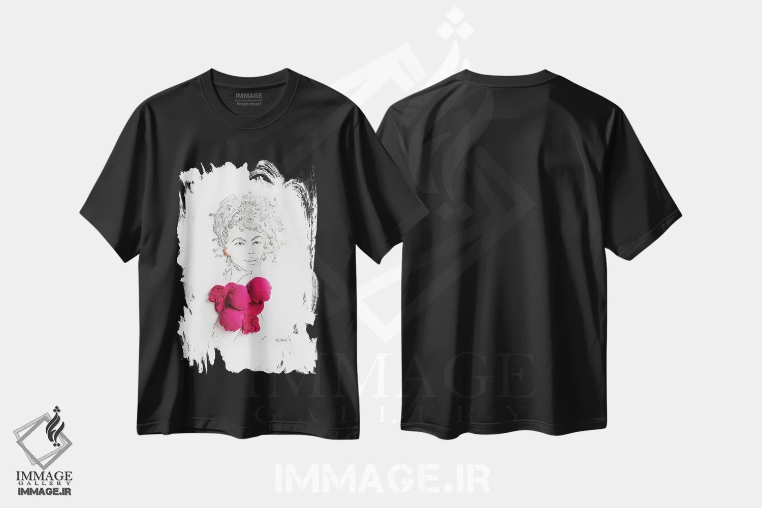 تیشرت مشکی طرح دار دهه هشتاد تماس گرفت، تزئینی اثر کِلی لوتهال | immage.ir