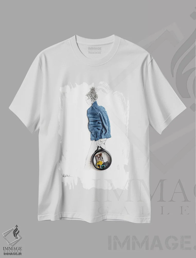 تیشرت سفید طرح دار علاقه مند به درام، هنر آمریکایی آفریقایی تبار اثر کِلی لوتهال | immage.ir