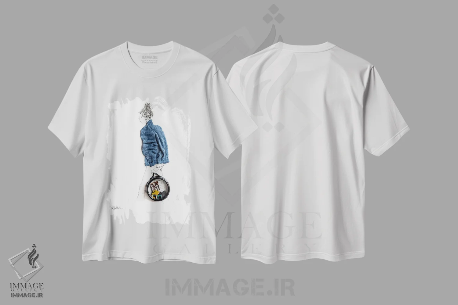 تیشرت سفید طرح دار علاقه مند به درام، هنر آمریکایی آفریقایی تبار اثر کِلی لوتهال | immage.ir