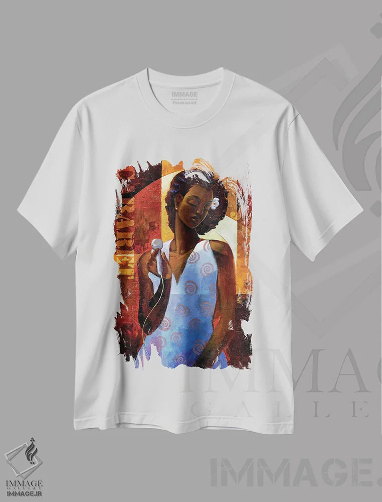 تیشرت سفید طرح دار دیوا، هنر آمریکایی آفریقایی تبار اثر کیت مالِت | immage.ir