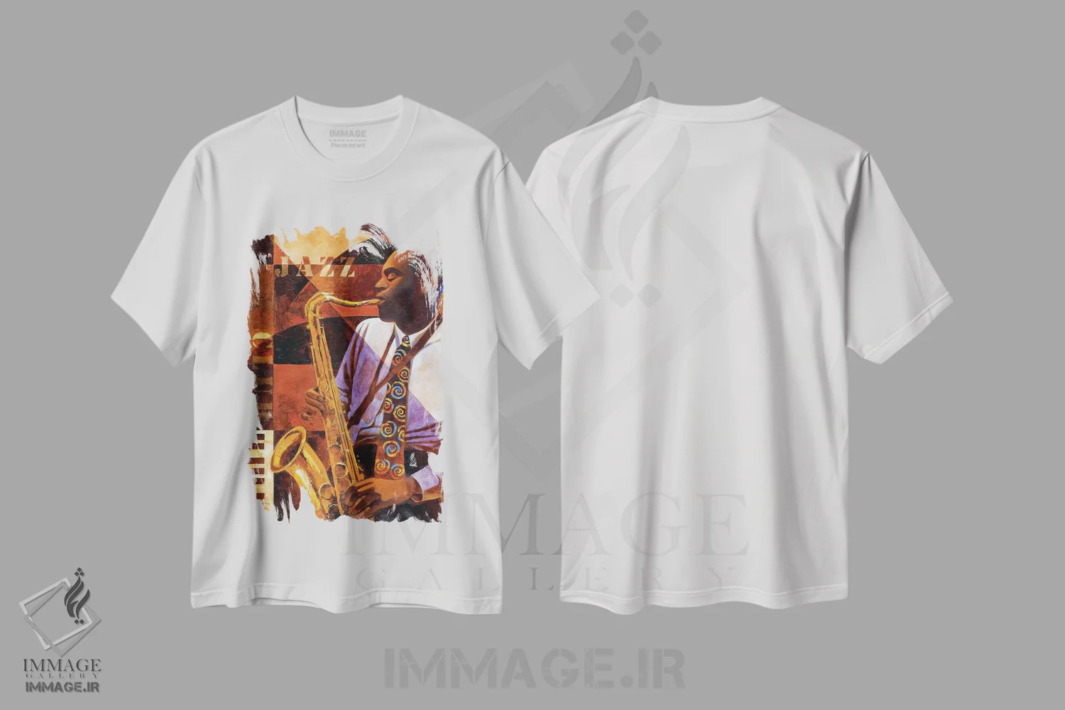 تیشرت سفید طرح دار کلوب جاز، هنر آمریکایی آفریقایی تبار اثر کیت مالِت | immage.ir