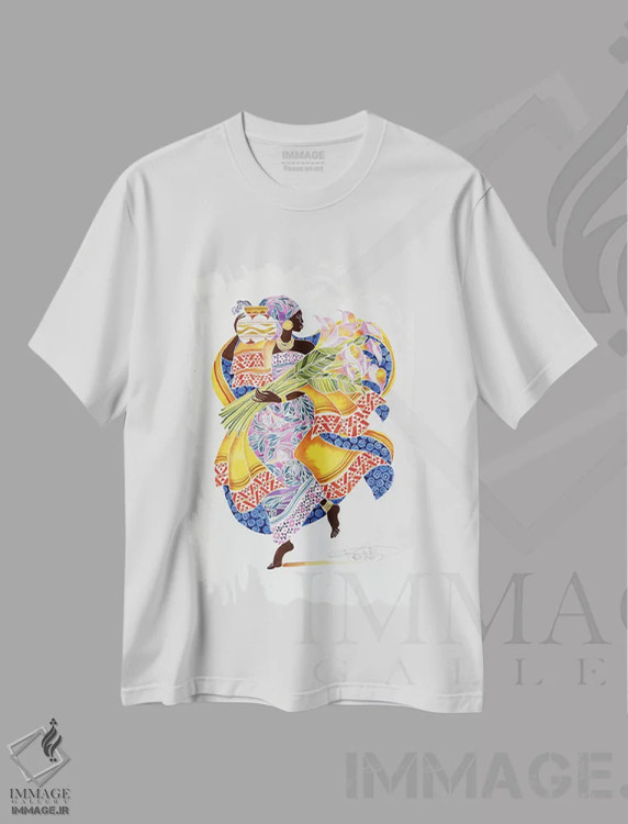 تیشرت سفید طرح دار جاحا، هنر آمریکایی آفریقایی تبار اثر کیت مالِت | immage.ir