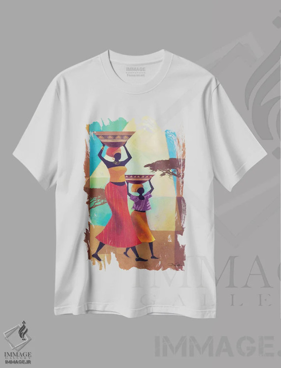 تیشرت سفید طرح دار یار مادر، هنر آمریکایی آفریقایی تبار اثر کیت مالِت | immage.ir