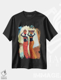 تیشرت مشکی طرح دار خواهران، هنر آمریکایی آفریقایی تبار اثر کیت مالِت | immage.ir