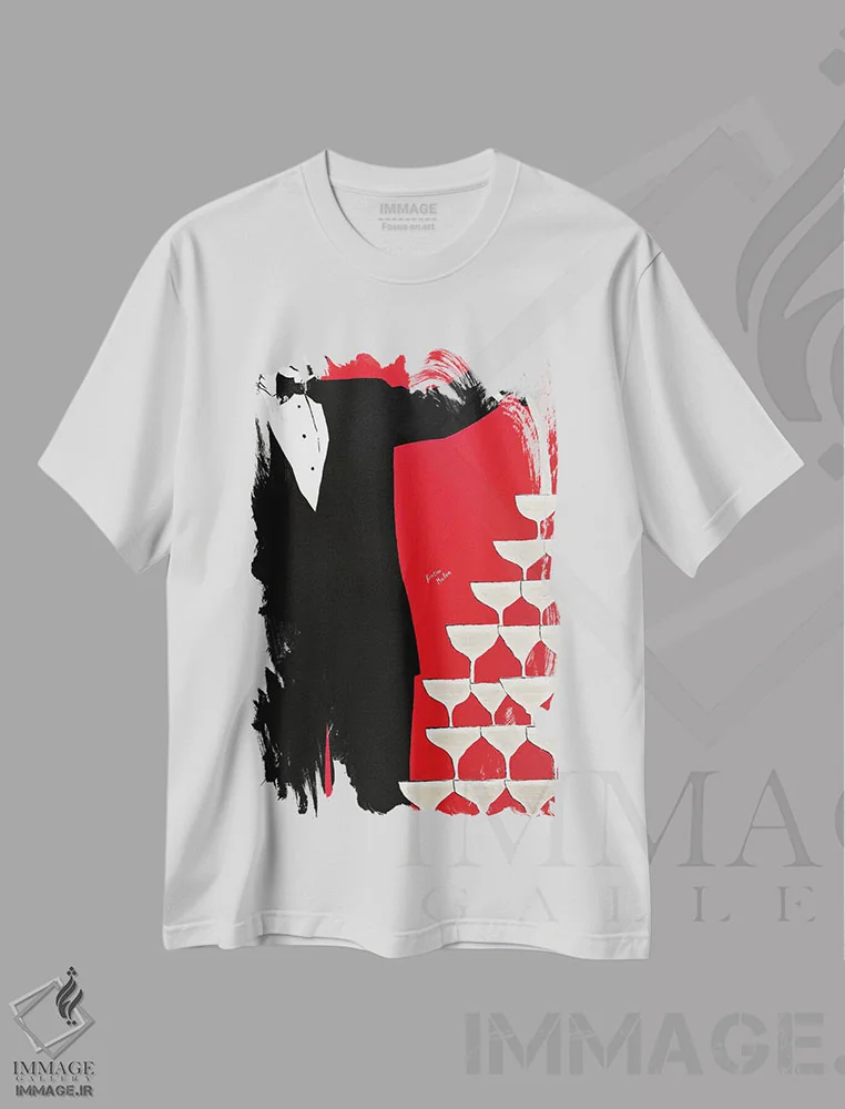 تیشرت سفید طرح دار شامپاین از یک جنتلمن اثر کریستینا مالن | immage.ir