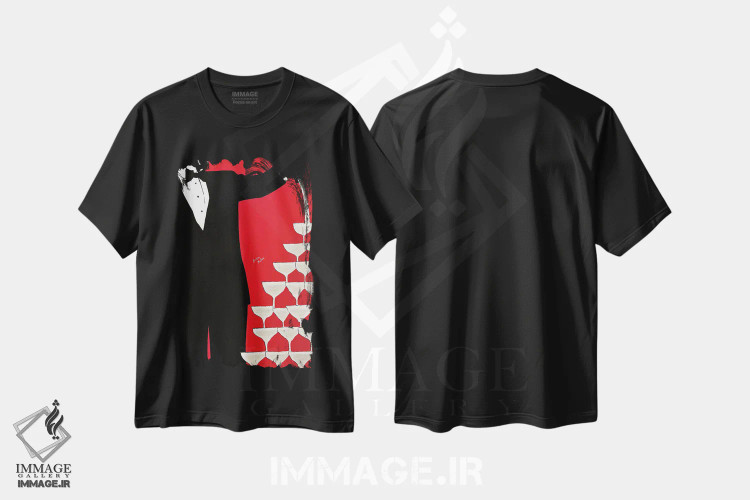 تیشرت مشکی طرح دار شامپاین از یک جنتلمن اثر کریستینا مالن | فروشگاه ایماژ