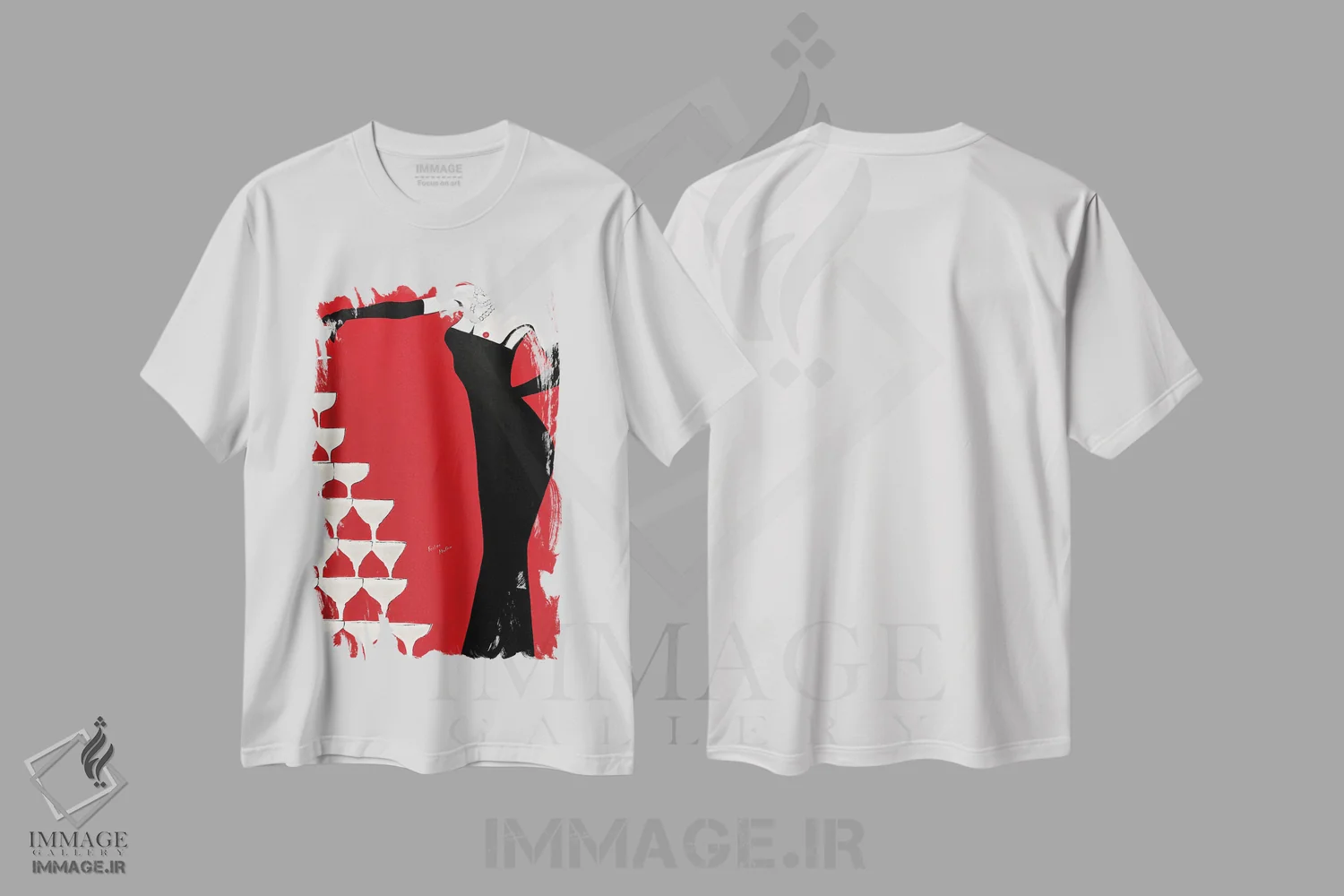 تیشرت سفید طرح دار آثار کریستینا مالن - immage.ir