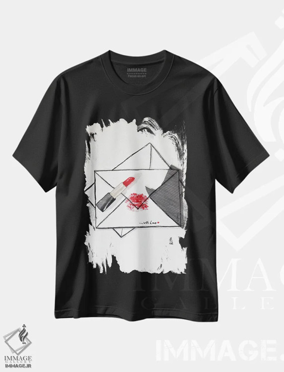 تیشرت مشکی طرح دار با عشق، مدیوم اثر کریستینا مالن | immage.ir
