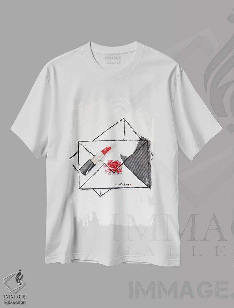تیشرت سفید طرح دار با عشق، مدیوم اثر کریستینا مالن | فروشگاه ایماژ
