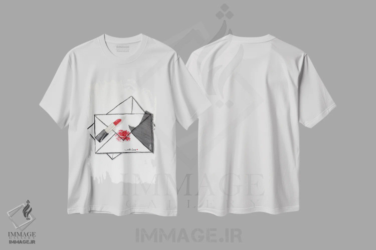 تیشرت سفید طرح دار با عشق، مدیوم اثر کریستینا مالن | فروشگاه ایماژ