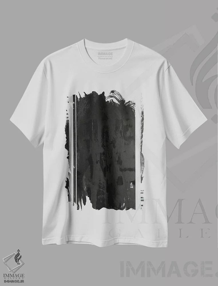 تیشرت سفید طرح دار پیانو، آبستره اثر کریستینا مالن | فروشگاه ایماژ