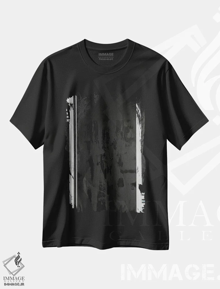 تیشرت مشکی طرح دار پیانو، آبستره اثر کریستینا مالن | immage.ir