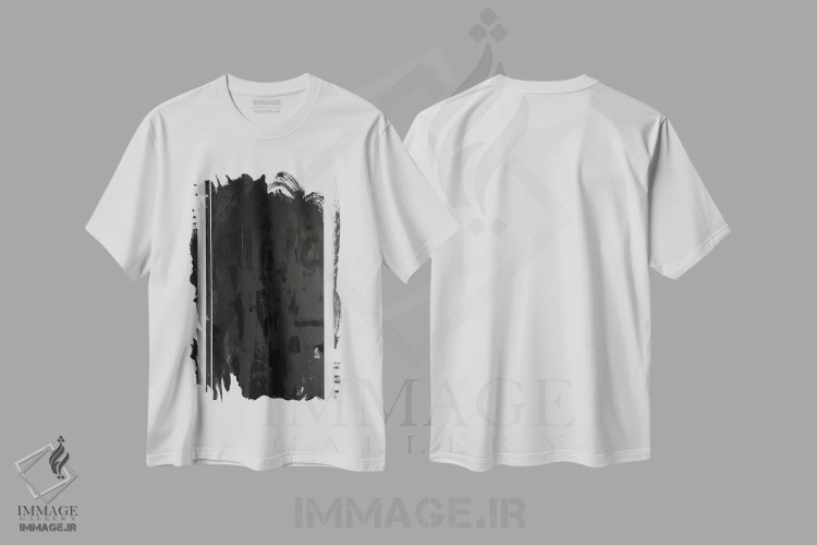 تیشرت سفید طرح دار پیانو، آبستره اثر کریستینا مالن | فروشگاه ایماژ