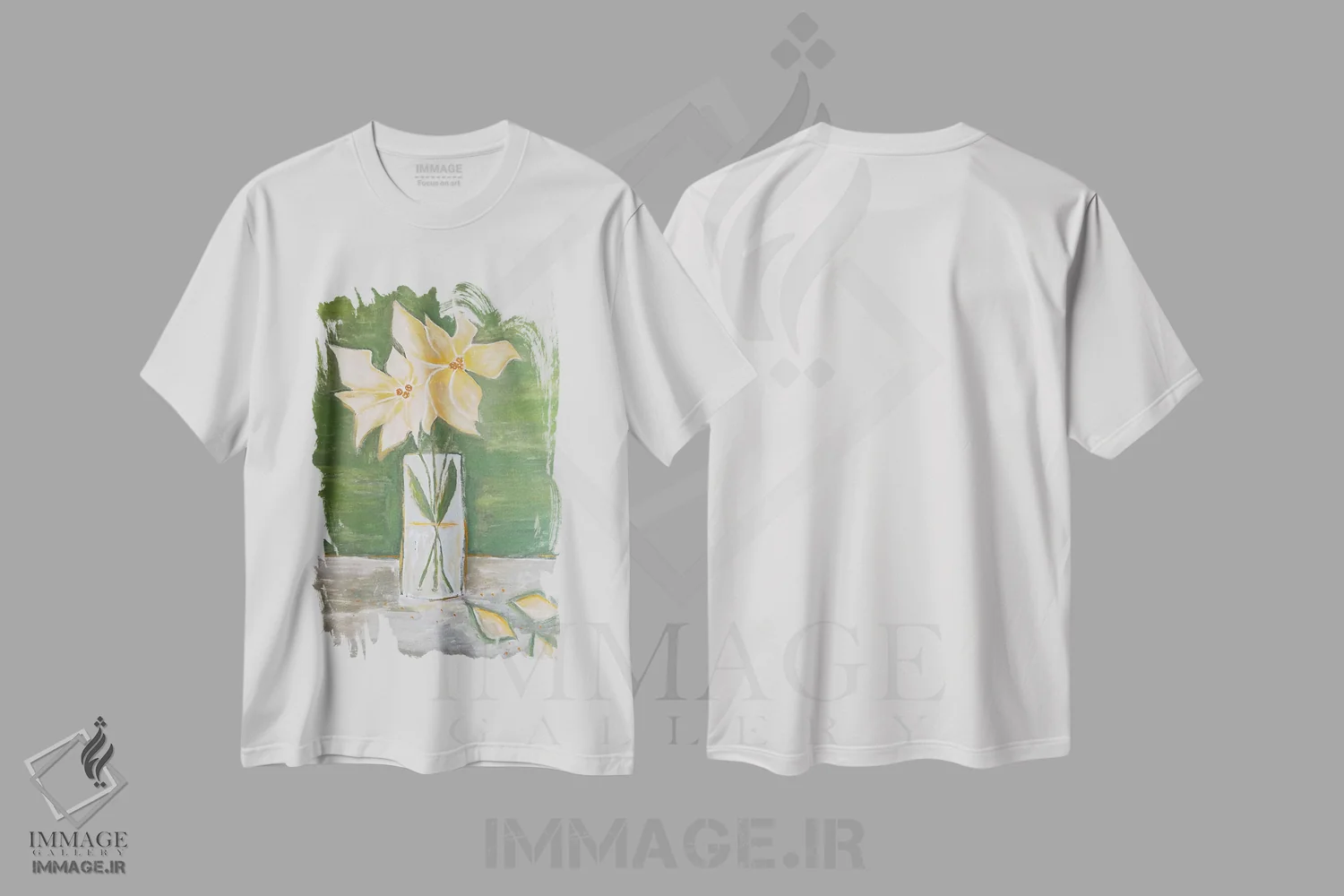 تیشرت سفید طرح دار نوعی گل ها، مدیوم اثر کریستینا مالن | immage.ir