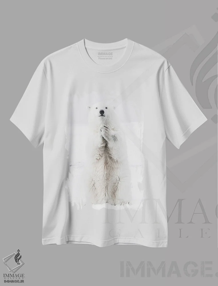 تیشرت سفید طرح دار خرس قطبی III، مدیوم اثر کارن منداو | فروشگاه ایماژ