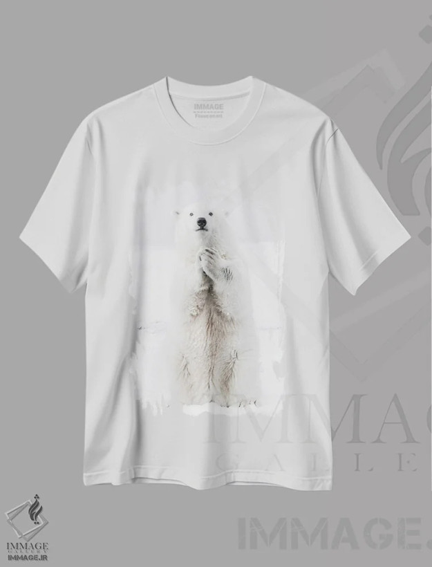 تیشرت سفید طرح دار خرس قطبی III، مدیوم اثر کارن منداو | فروشگاه ایماژ
