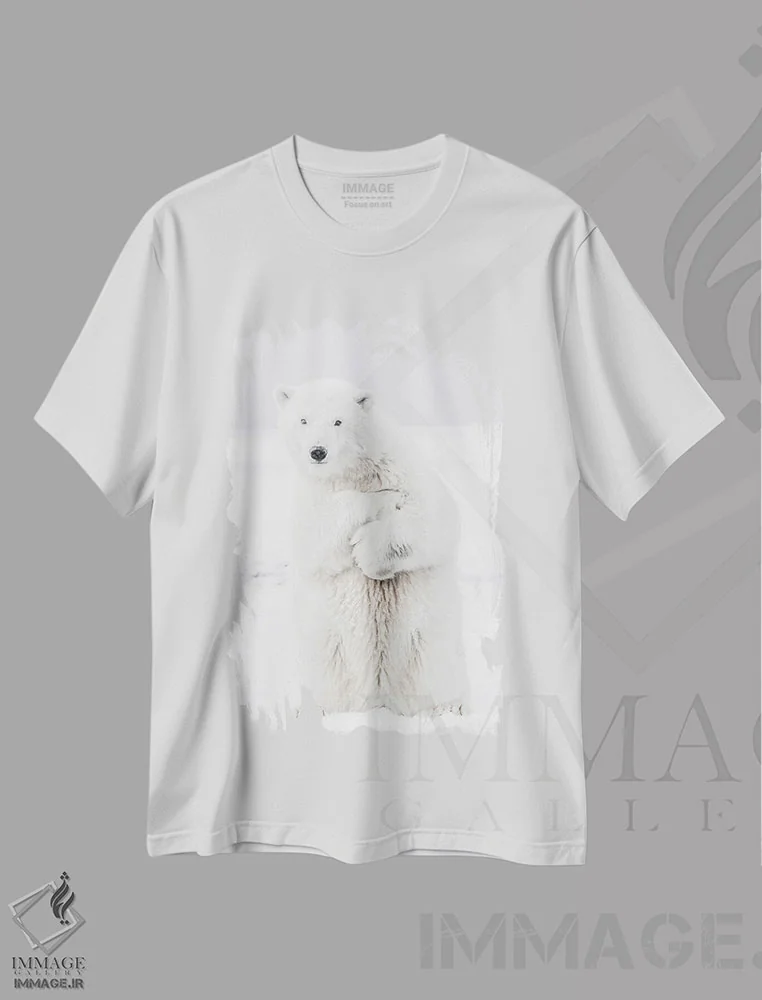 تیشرت سفید طرح دار خرس قطبی II، مدیوم اثر کارن منداو | immage.ir