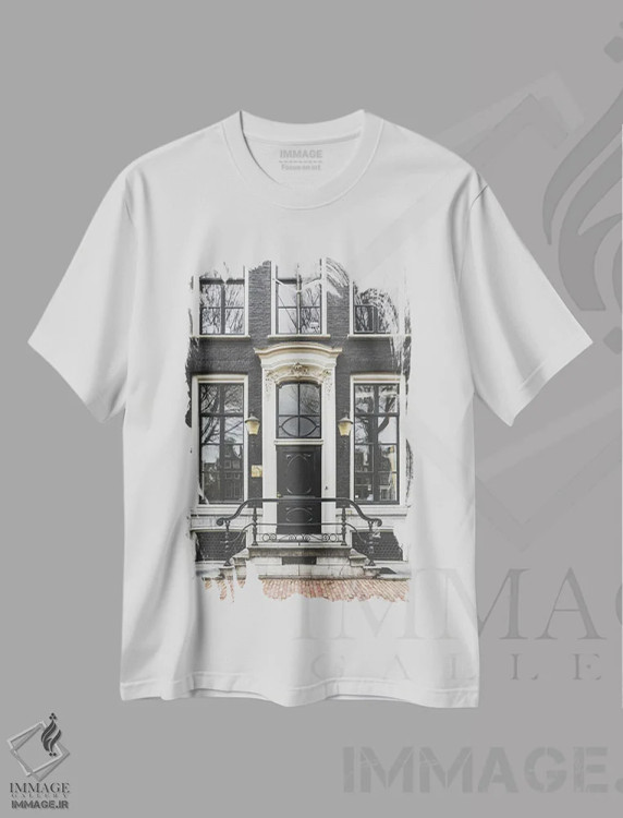 تیشرت سفید طرح دار درب آمستردام، مدیوم اثر کارن منداو | immage.ir