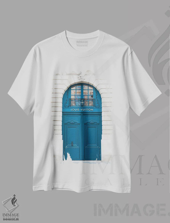 تیشرت سفید طرح دار درب لویی ویتون، پاریس وندوم، مدیوم اثر کارن منداو | immage.ir
