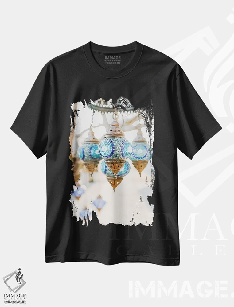 تیشرت مشکی طرح دار تزئینات صحرای مراکش، دکور آفریقایی اثر کارن منداو | immage.ir