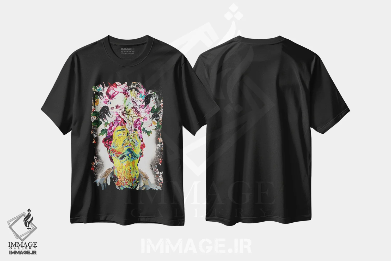 تیشرت مشکی طرح دار دنیای نو شجاع، آبستره اثر کاستیانتین مالگینف | فروشگاه ایماژ