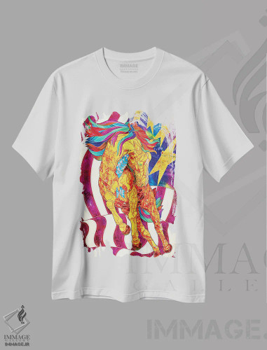 تیشرت سفید طرح دار آمریکای پیشرو، هنر فاخر معاصر اثر کاستیانتین مالگینف | فروشگاه ایماژ