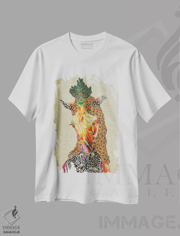 تیشرت سفید طرح دار اسب جادویی، دکور معاصر اثر کاستیانتین مالگینف | فروشگاه ایماژ