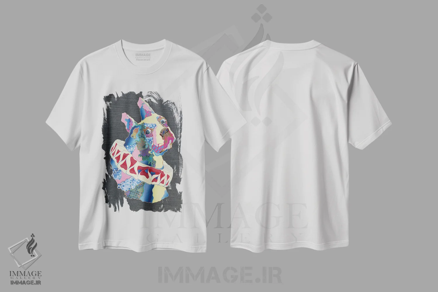 تیشرت سفید طرح دار وفاداری، دکور معاصر اثر کاستیانتین مالگینف | immage.ir
