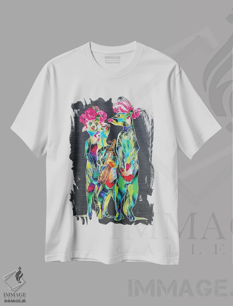 تیشرت سفید طرح دار نگهبانی شبانه، دکور معاصر اثر کاستیانتین مالگینف | فروشگاه ایماژ