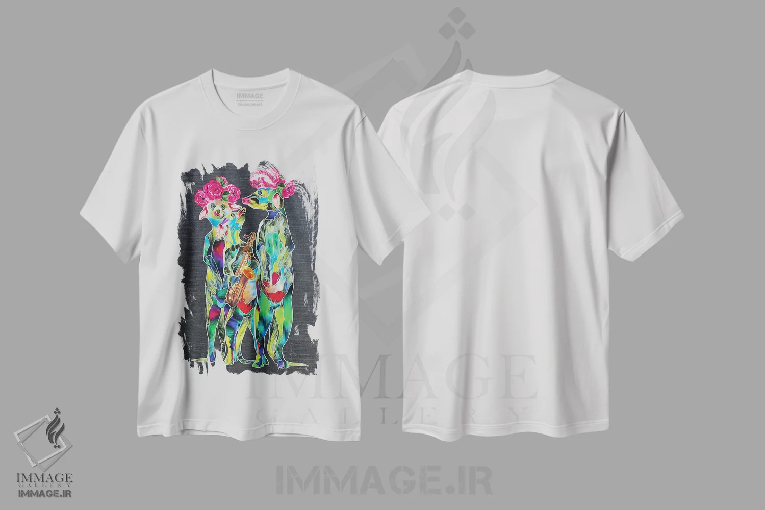 تیشرت سفید طرح دار نگهبانی شبانه، دکور معاصر اثر کاستیانتین مالگینف | فروشگاه ایماژ