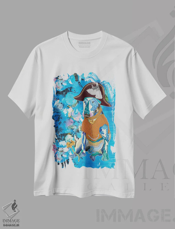 تیشرت سفید طرح دار ناپلئون من، دکور معاصر اثر کاستیانتین مالگینف | فروشگاه ایماژ