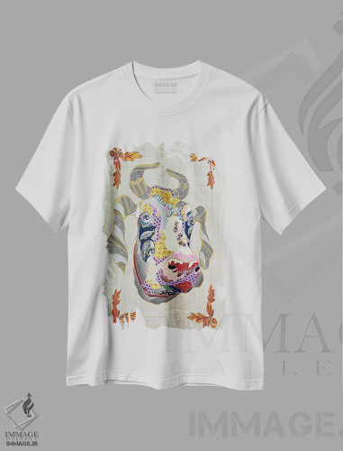 تیشرت سفید طرح دار کمال زیبایی، دکور معاصر اثر کاستیانتین مالگینف | فروشگاه ایماژ