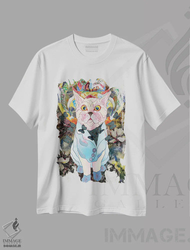 تیشرت سفید طرح دار کت و شلوار شیک، هنر فاخر معاصر اثر کاستیانتین مالگینف | فروشگاه ایماژ