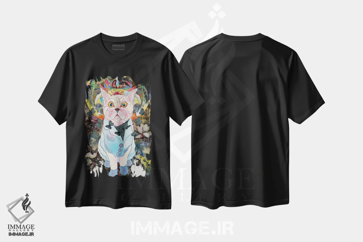 تیشرت مشکی طرح دار کت و شلوار شیک، هنر فاخر معاصر اثر کاستیانتین مالگینف | immage.ir