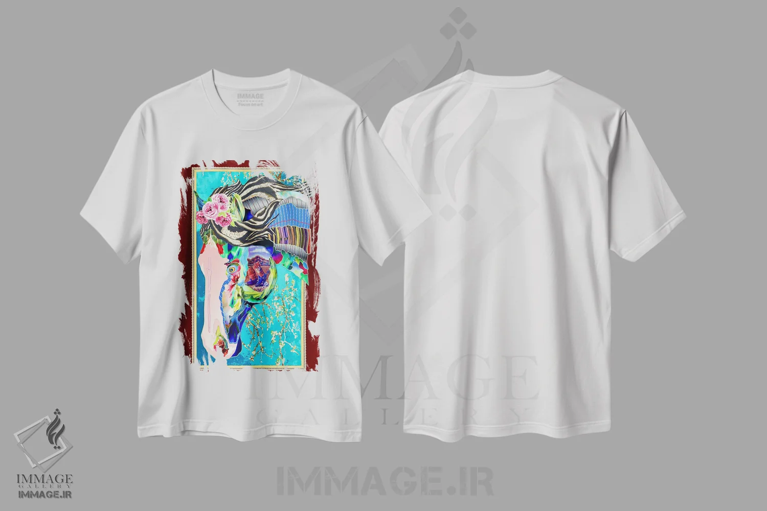 تیشرت سفید طرح دار تگزاس، هنر فاخر معاصر اثر کاستیانتین مالگینف | فروشگاه ایماژ