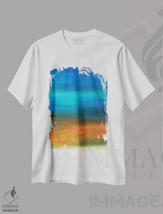 تیشرت سفید طرح دار هر چیزی به وقتش اثر کا آر موئر | فروشگاه ایماژ