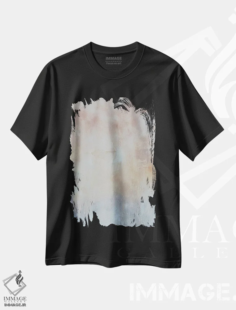 تیشرت مشکی طرح دار نرم مانند کشمیر اثر کا آر موئر | فروشگاه ایماژ