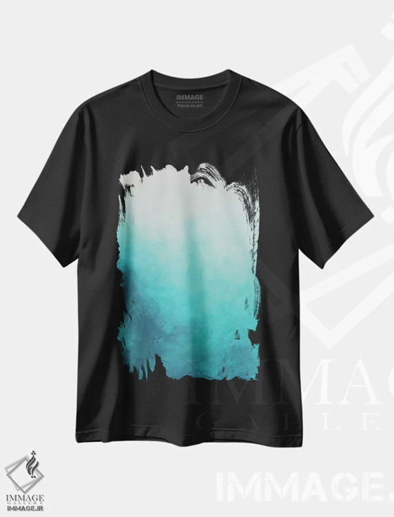 تیشرت مشکی طرح دار سراسر خوشی اثر کا آر موئر | immage.ir