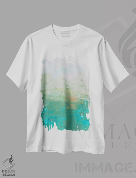 تیشرت سفید طرح دار باغ خاموش اثر کا آر موئر | فروشگاه ایماژ
