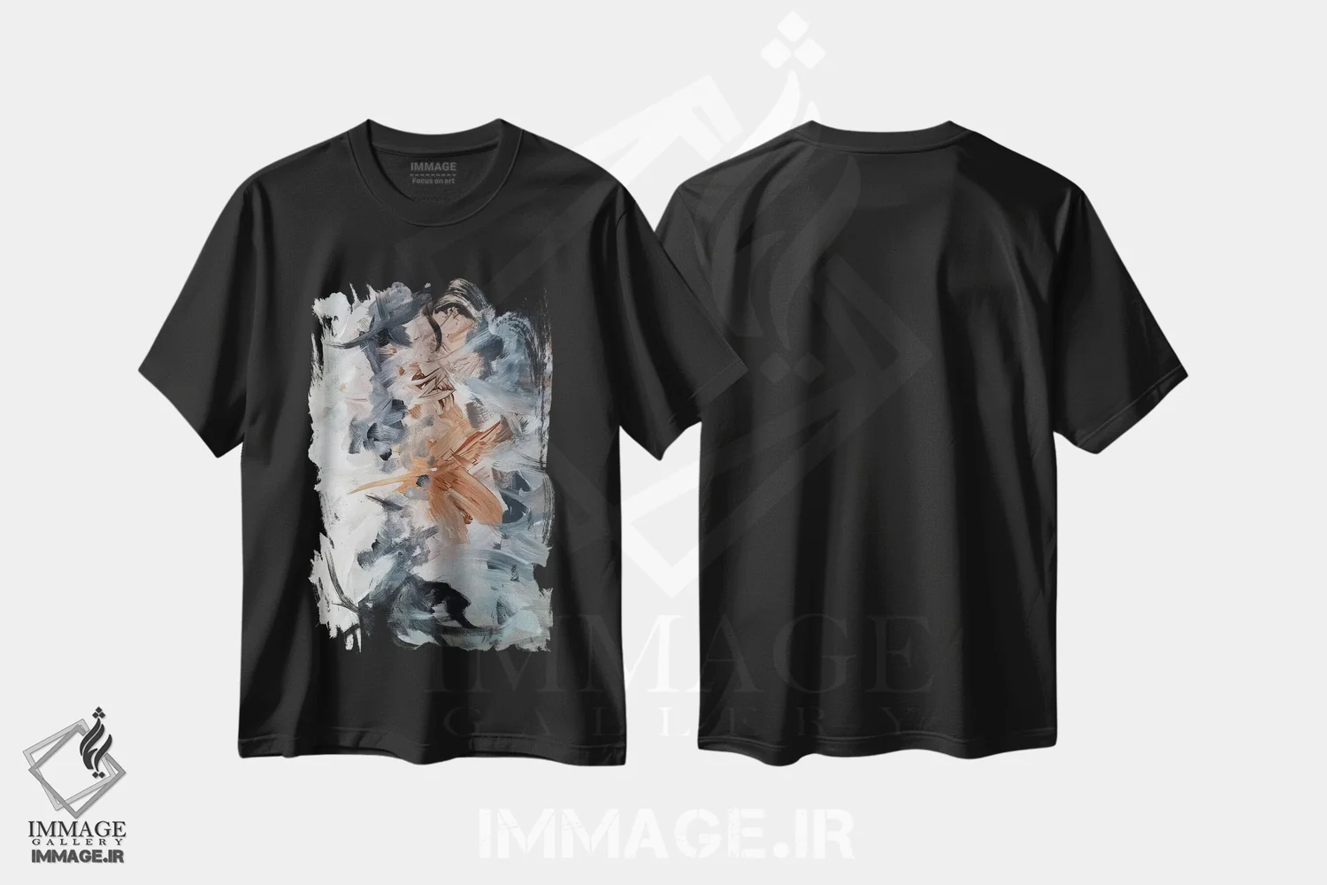 تیشرت مشکی طرح دار شادی ۳ اثر کا آر موئر | immage.ir