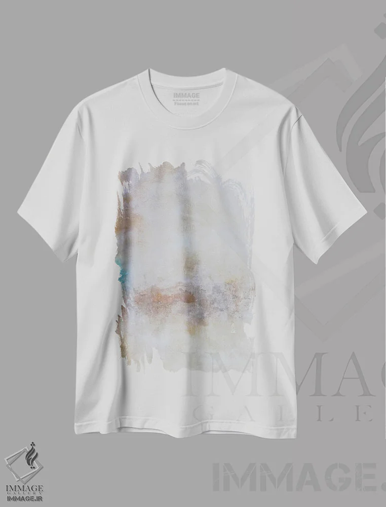 تیشرت سفید طرح دار نورهای صحرا اثر کا آر موئر | فروشگاه ایماژ