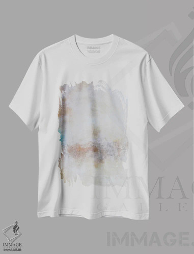 تیشرت سفید طرح دار نورهای صحرا اثر کا آر موئر | فروشگاه ایماژ