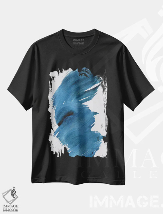 تیشرت مشکی طرح دار تب آبی ۲ اثر کا آر موئر | immage.ir