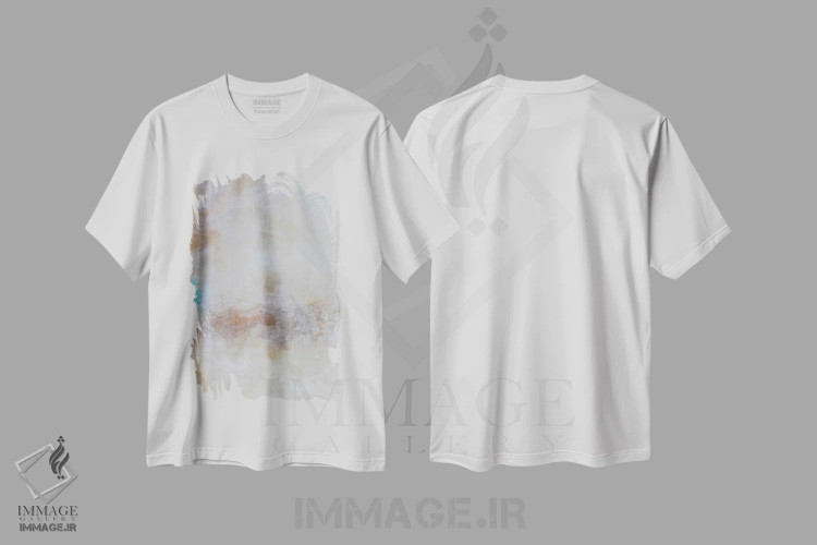 تیشرت سفید طرح دار نورهای صحرا اثر کا آر موئر | فروشگاه ایماژ