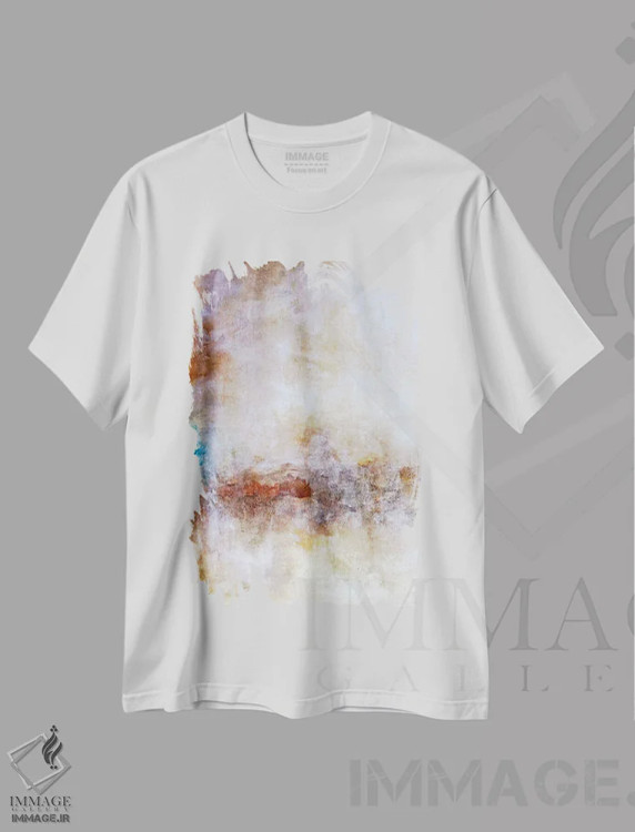 تیشرت سفید طرح دار نورهای صحرا اثر کا آر موئر | immage.ir