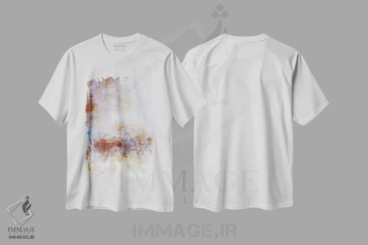 تیشرت سفید طرح دار نورهای صحرا اثر کا آر موئر | immage.ir