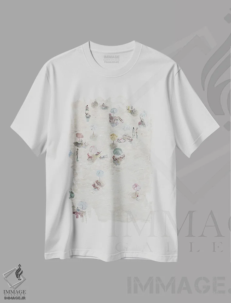 تیشرت سفید طرح دار بی خیال، آبستره اثر کندون کریشنز | immage.ir