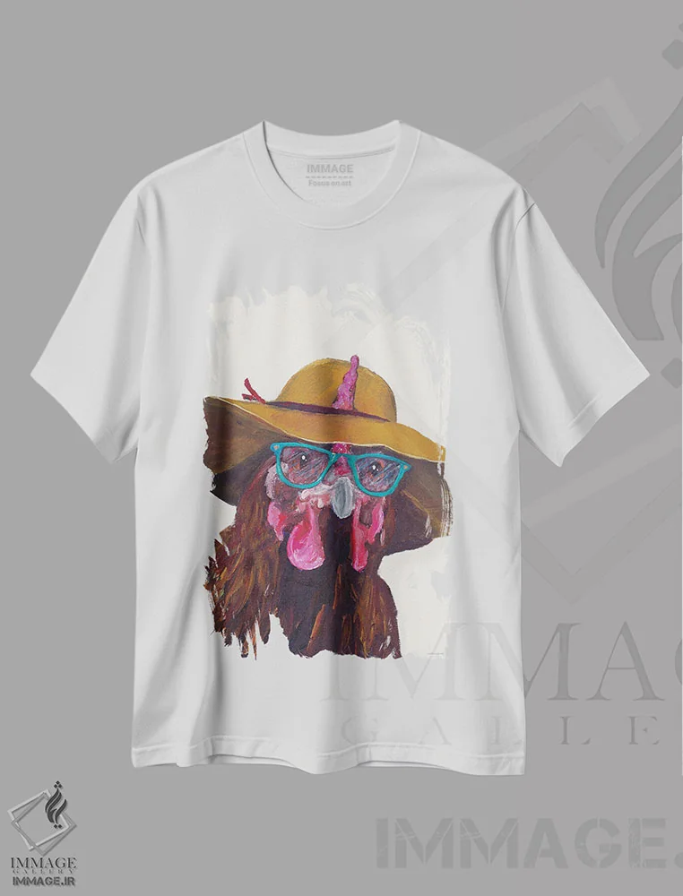 تیشرت سفید طرح دار ترسو نباش، فقط عینک را بزن، دکور روستایی اثر کندون کریشنز | immage.ir