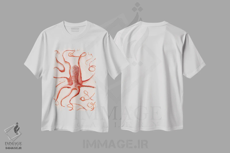 تیشرت سفید طرح دار درهم تنیده، دکور ساحلی اثر کندون کریشنز | فروشگاه ایماژ